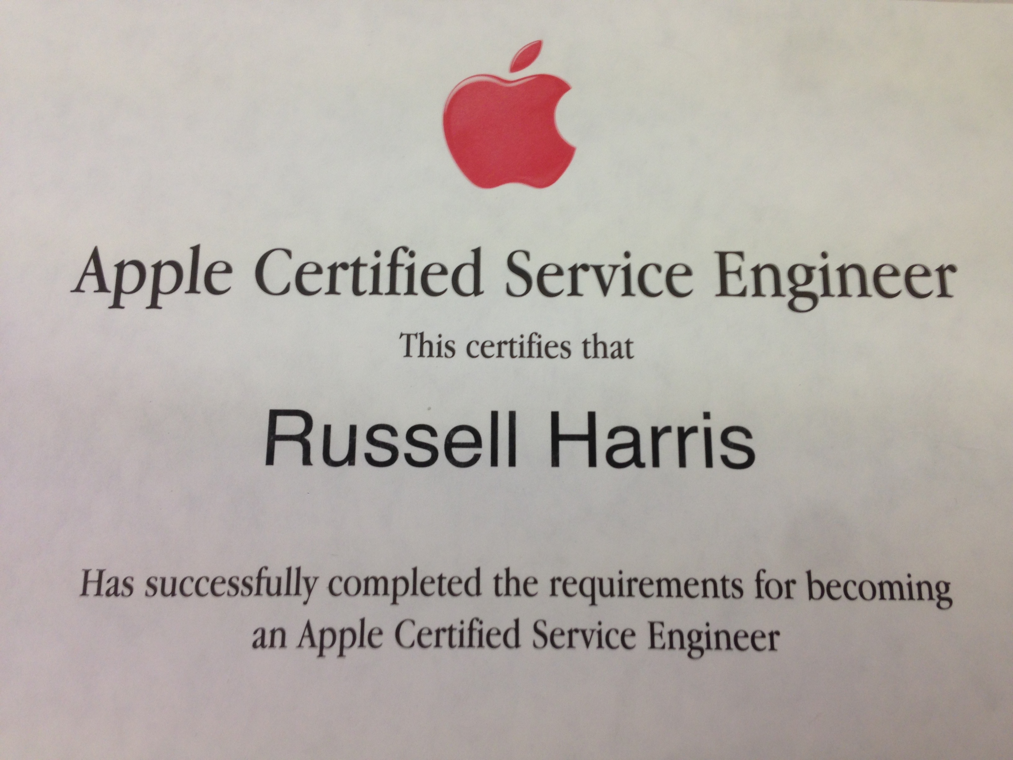 apple certified service engineer