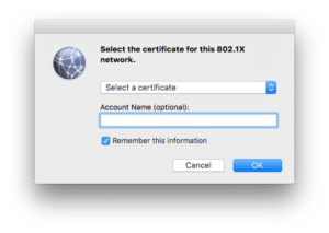 RADIUS - Select a certificate