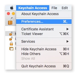 access keychain preferences