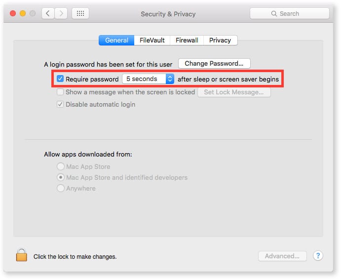 os x security and privacy settings