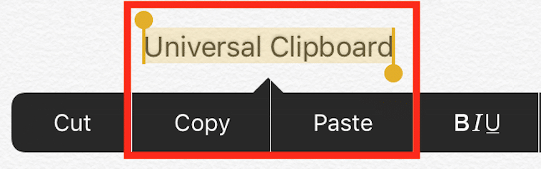 Copy and paste across apple devices with universal clipboard