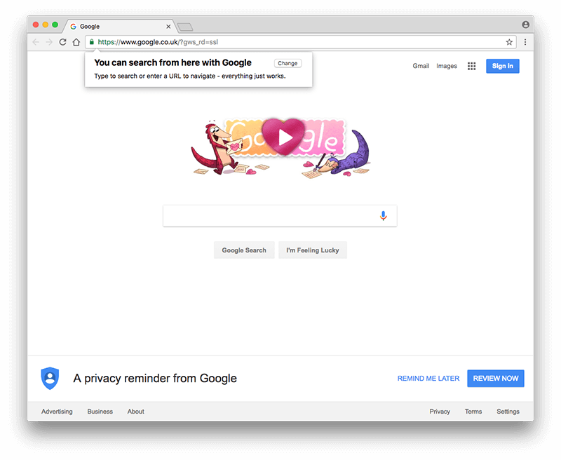 Chrome first popup