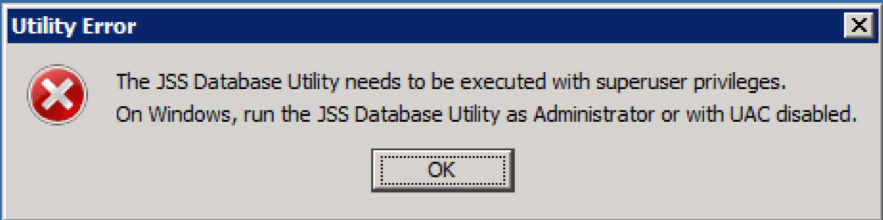 Running the Jamf Pro JSS Database Utility in Windows